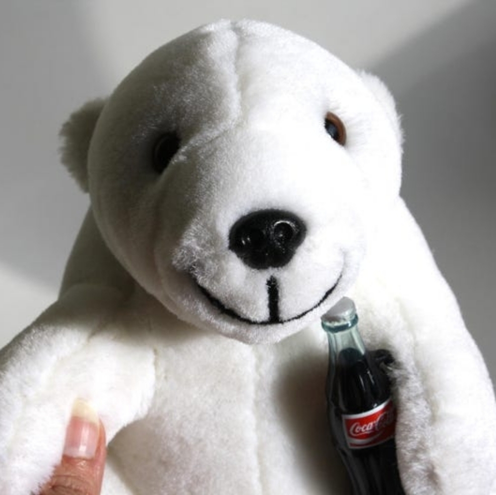 Vintage 1993 Coca Cola Polar Bear Stuffy Coke collector's plushy stuffed Bear - Picture 8 of 10